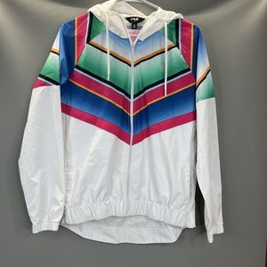 Fila Sports Windbreaker Jacket Retro 90's Y2K Style Colorful Hoodie Full Zip M